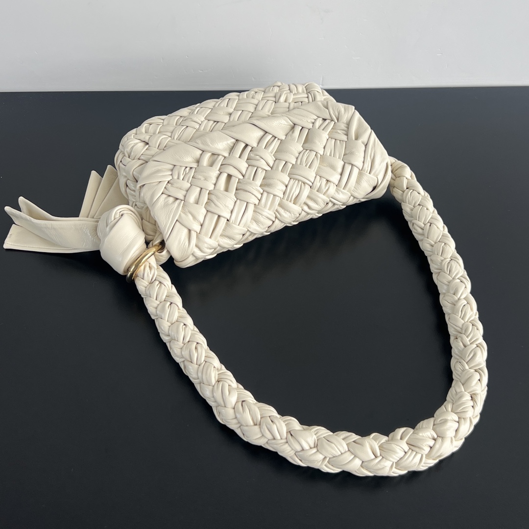 Kalimero Citta Intreccio Leather Shoulder Bag White